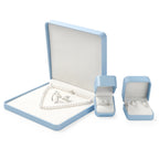 Premium Blue Jewelry Box with Velvet Lining Packaging for Necklaces/Rings/Earrings, Organized for Families and Jewellers