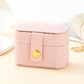 Mini Portable Small Jewelry Storage Bag Travel Simple Leather Ring Necklace Earrings Storage Box Organizer Display Gift Box
