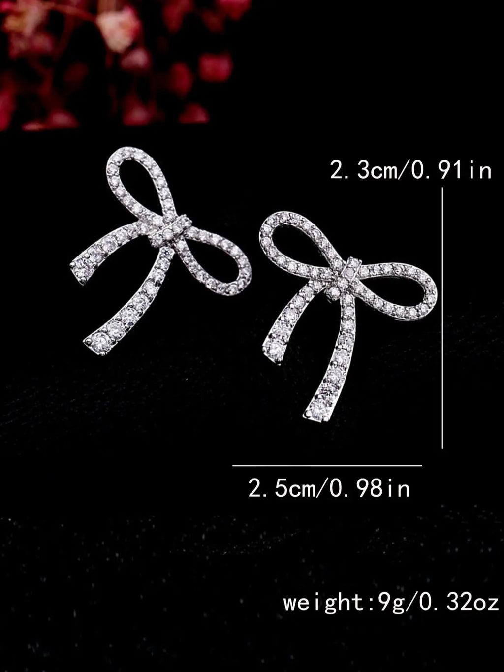 Women'S Elegant Heart & Bow Stud Earring Set, Copper Fabric, Gift Box Included, Perfect for All Seasons Cute Jewelry Collection, Jewelry Gifts, Heart Shaped Earrings
