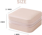 Travel Jewelry Case Travel Jewelry Box Travel Jewelry Organizer Small Box Gift for Girls Women with Mirror(Pink)